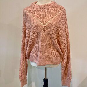 COPY - H&M Dusty Rose Pink Crew Neck Oversized Long Sleeve Sweater Small